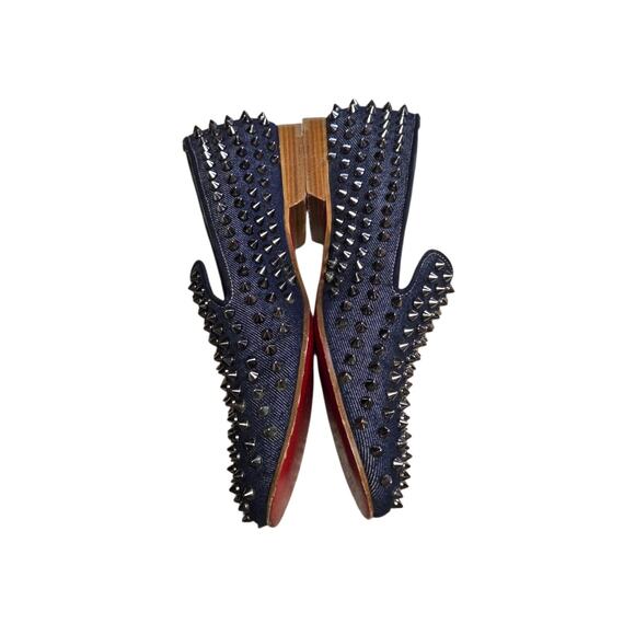 Christian Louboutin Rollerball Navy Blue Denim Spike Flats Loafers main image 9